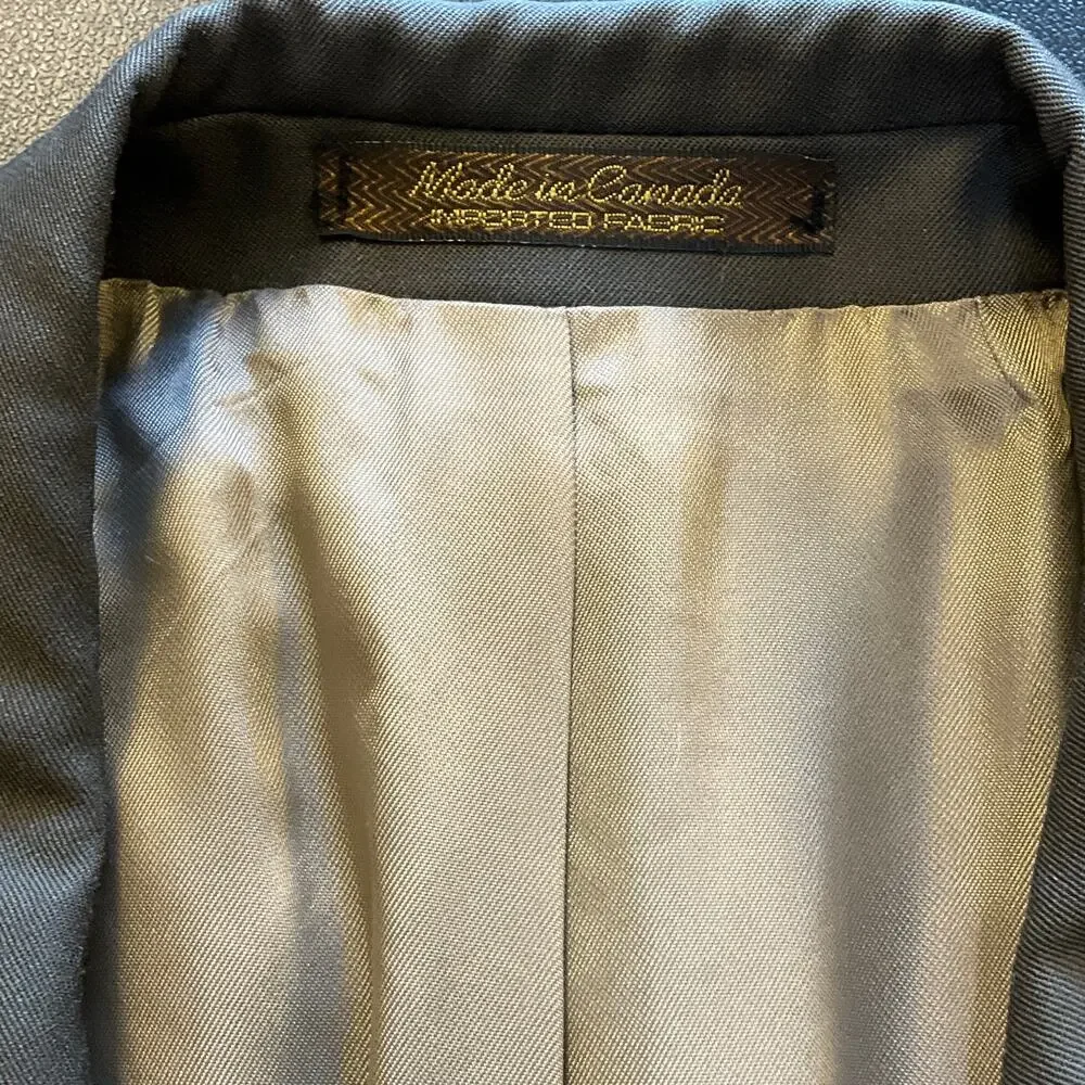 Carlo Mandrone 40R Double Breasted Pure Virgin Wool Blazer Brown Canada